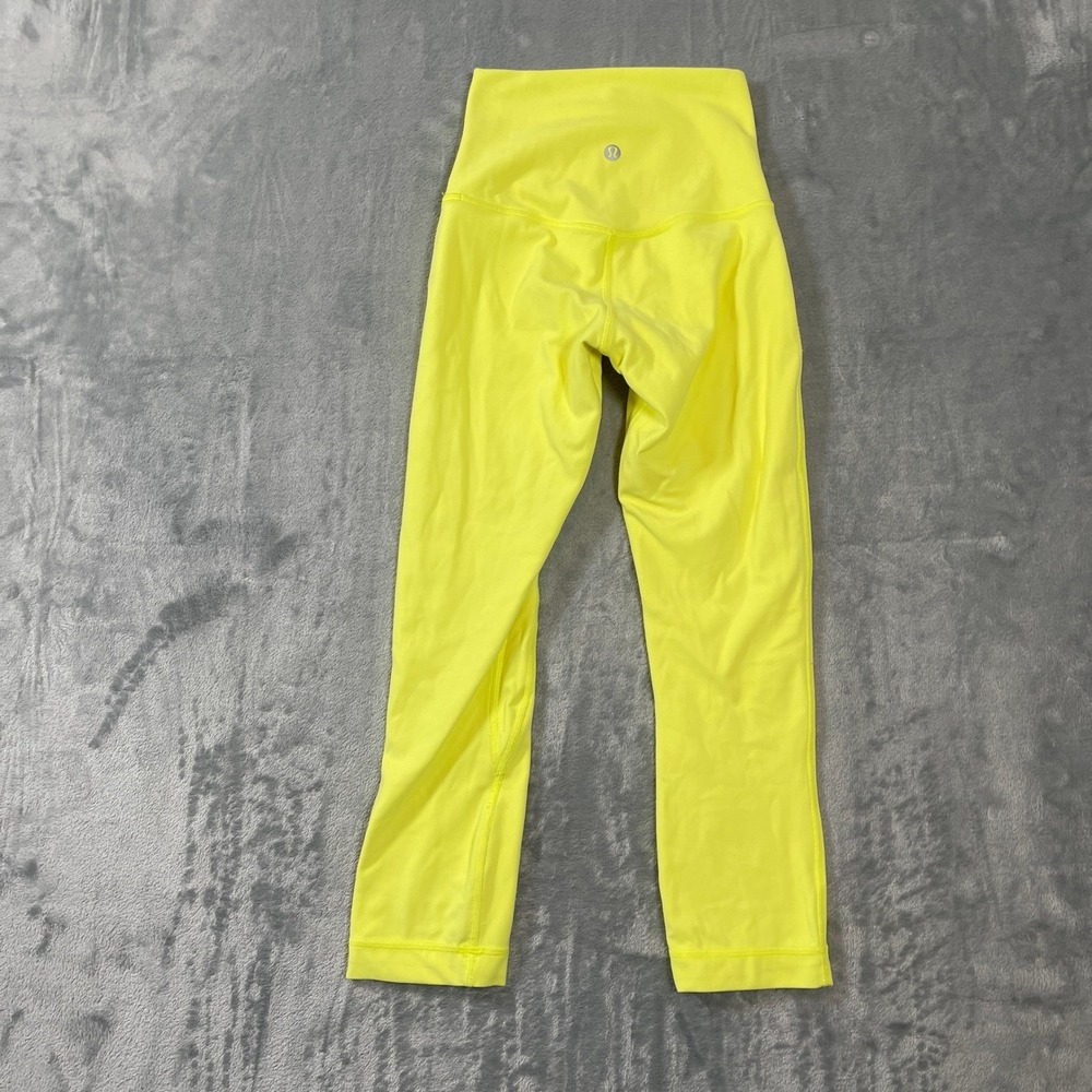 Lululemon Align Leggings Womens Size 2 High-Rise Crop 21 Neon Yellow Nulu